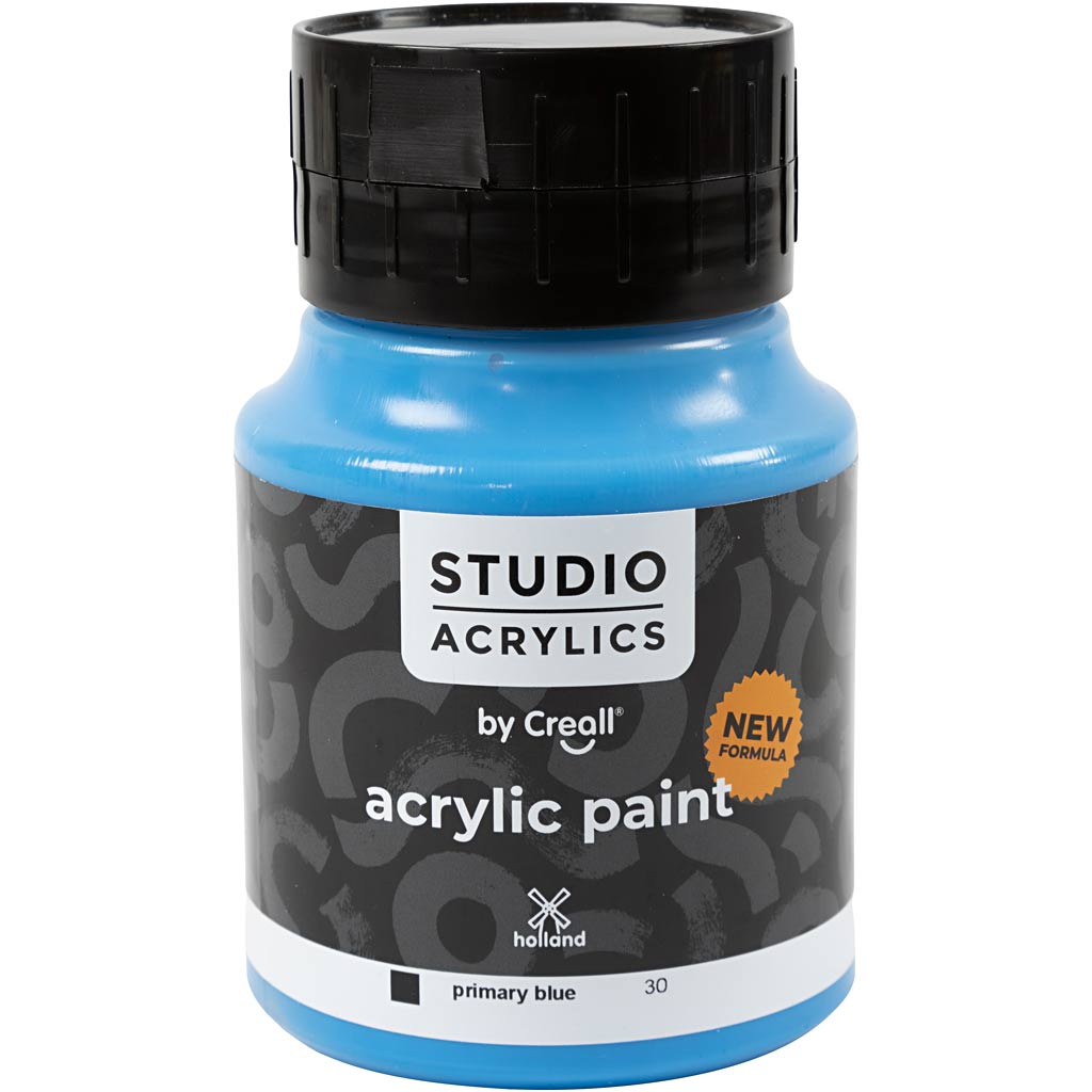 Pintura acrílica Creall Studio, opaca, azul primario (30), 500 ml 1 botella