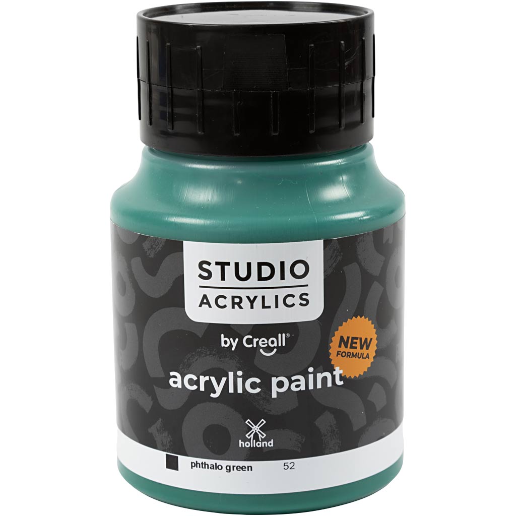 Pintura acrílica Creall Studio, opaca, verde ftalo (52), 500 ml 1 botella