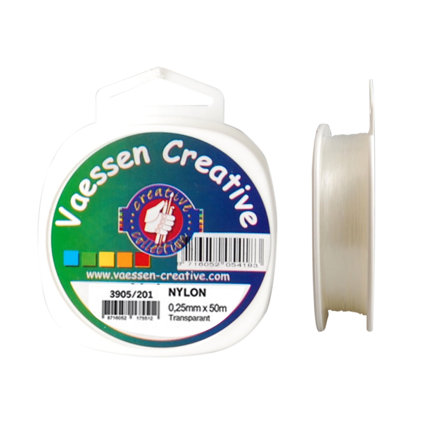 Vaessen creative • hilo de nailon 0,25 mm 50 m transparente