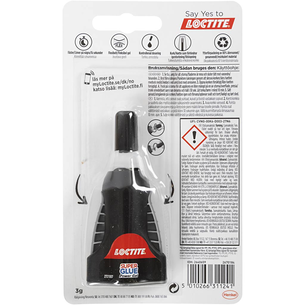 Loctite Power Flex Secondelijl, 3 gr 1 pezzo