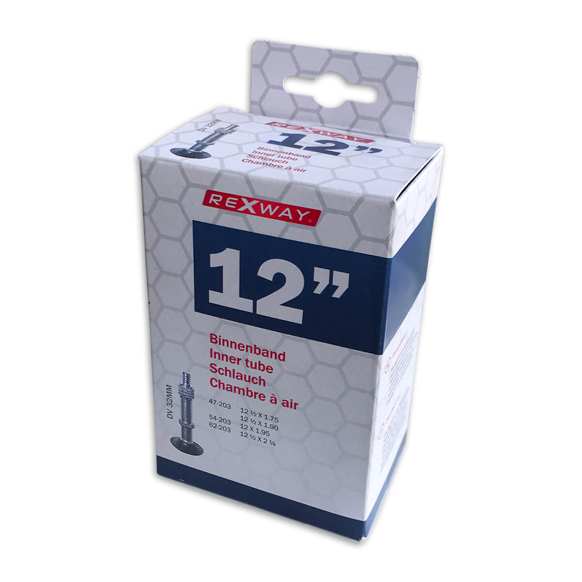 Rexway Bicycle Bicycle Inner Tube 12 pollici DV