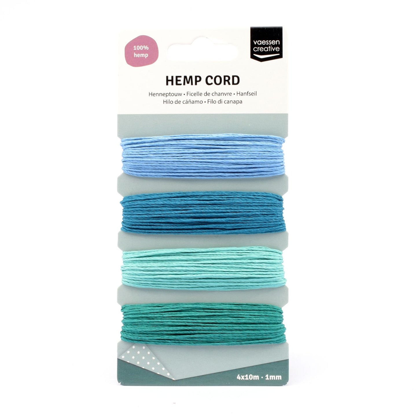 Vaessen creative • assortimento di corde di canapa 4x10m blu verde