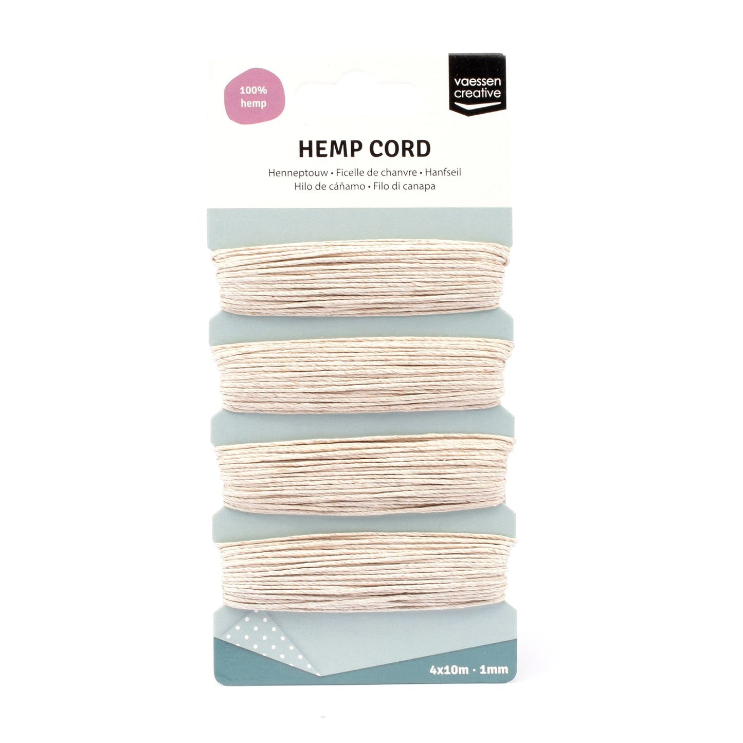 Vaessen creative • assortimento di corde di canapa 4x10m naturali