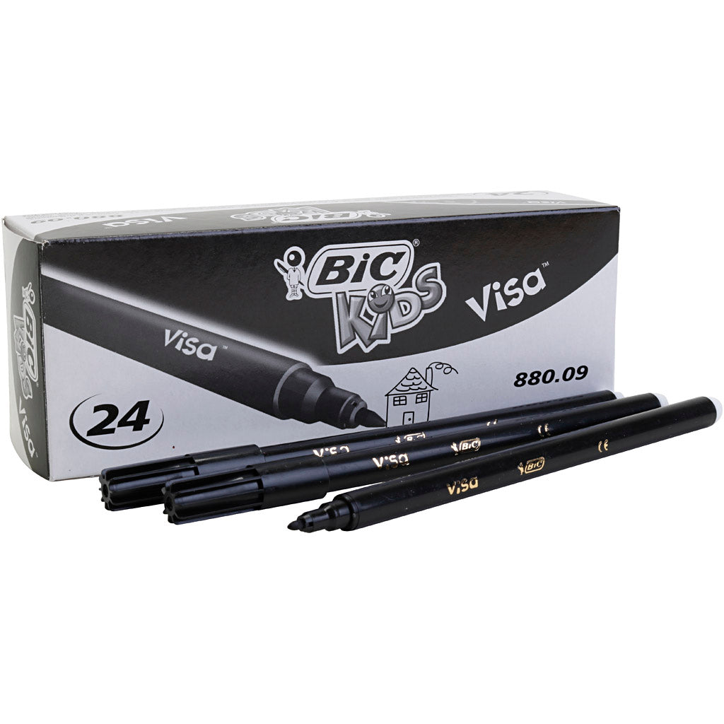 BIC Visa Fine Marker, Line Dige 0,7 mm, nero, 24 pezzo 1 scatola