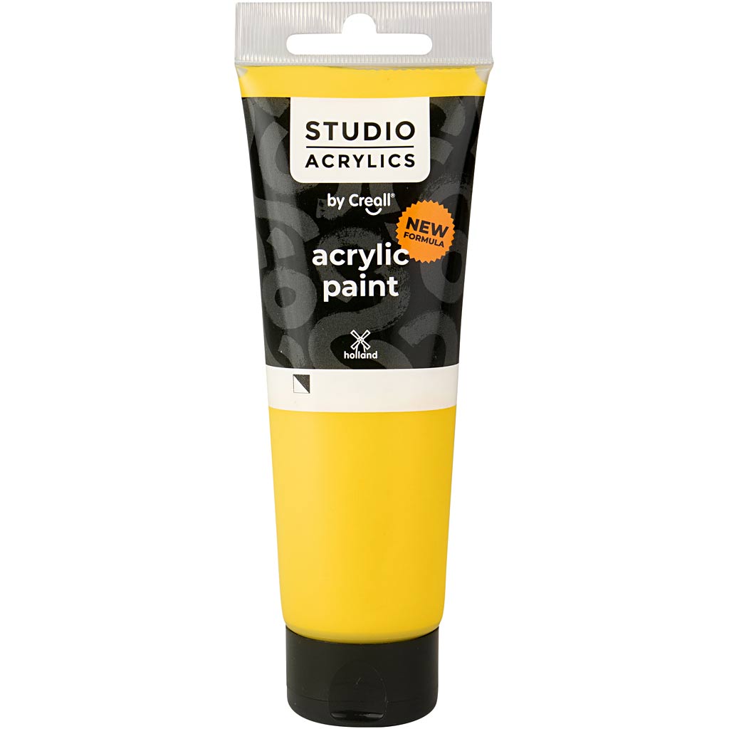 Vernice acrilica Creall Studio, semiopaca, giallo primario (06), 1 flacone da 120 ml