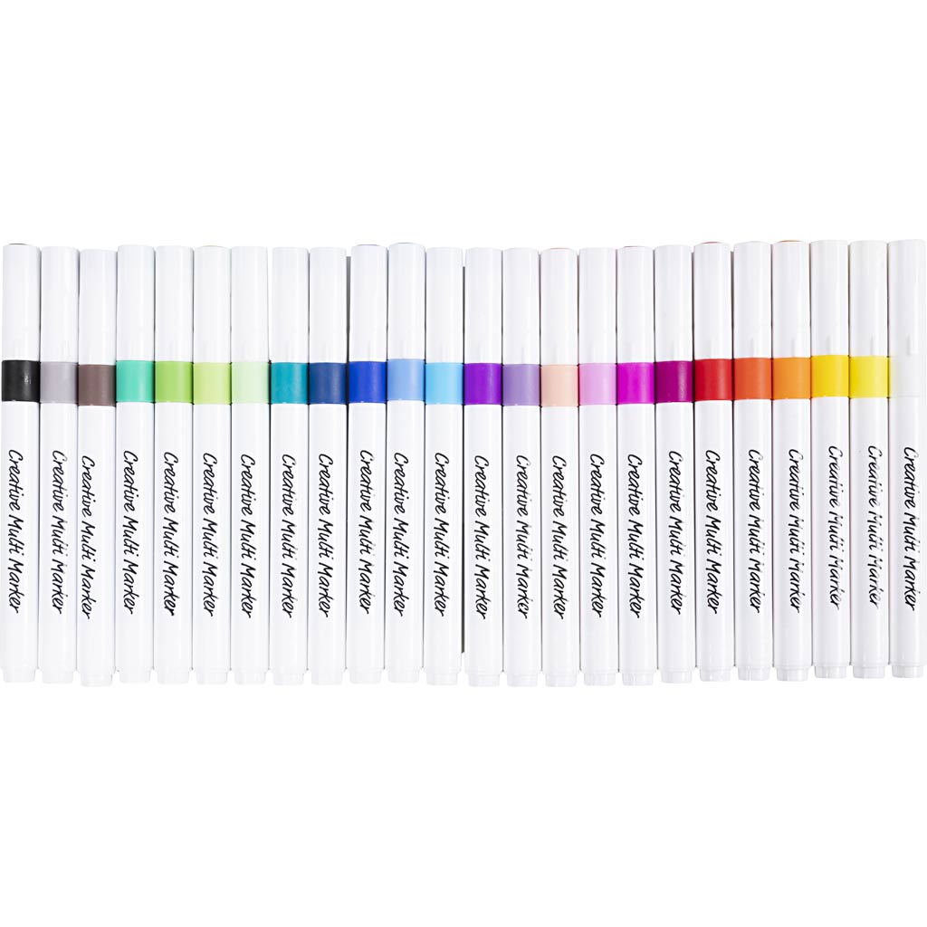 Creativ Company Creative Multi Marker, larghezza tratto 4 mm, vari colori, 24 pezzi 1 scatola