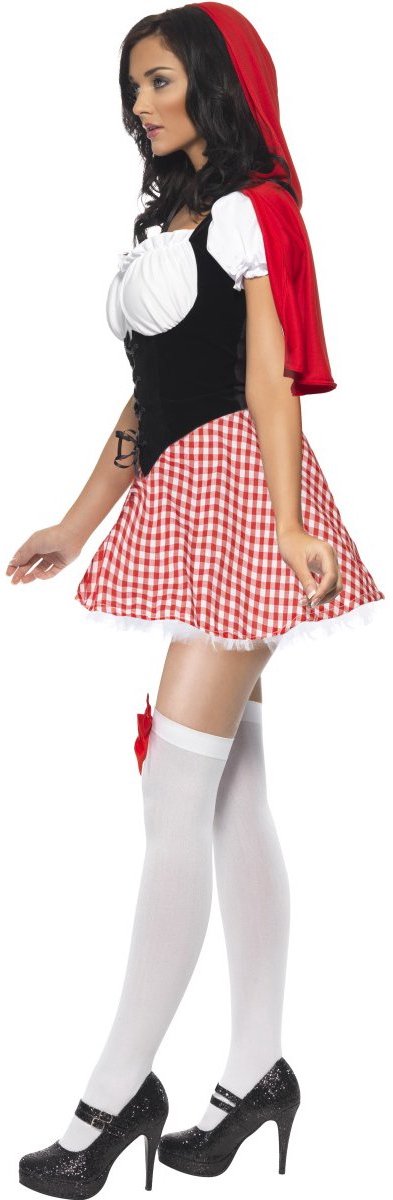 Conjunto sexy con capucha roja de Smiffys - elección de talla: talla l