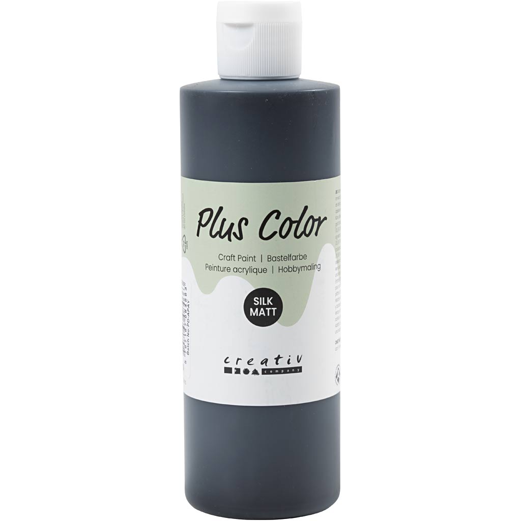 Pintura acrílica Plus color, negra, 250 ml 1 botella