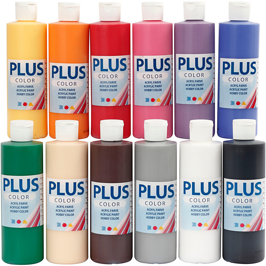 Vernice acrilica Pluscolor, colori standard, 12x250 ml 1 scatola