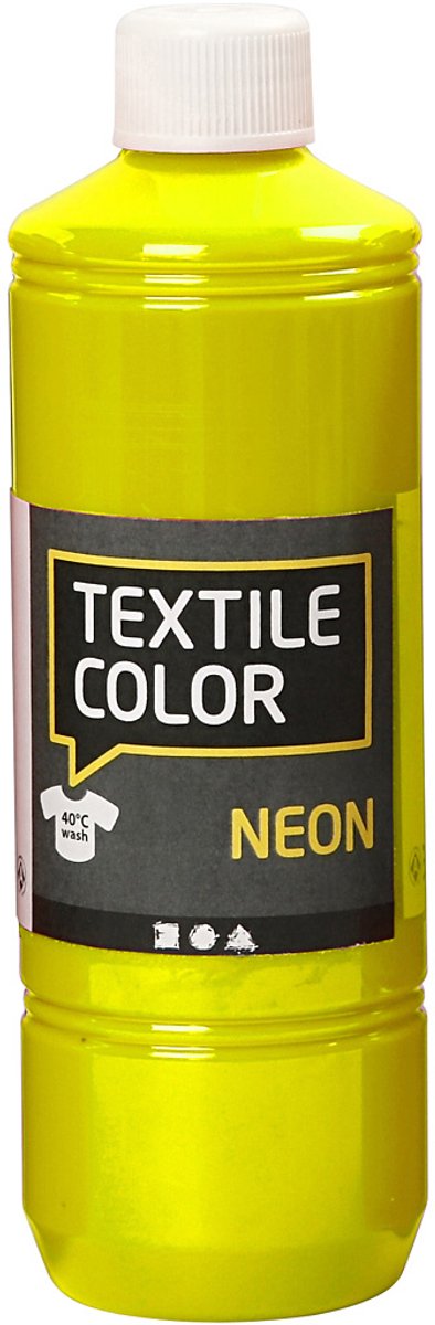 Creative Company Textile Color Semi-copertura Tessile Paint Neon Geel, 500 ml