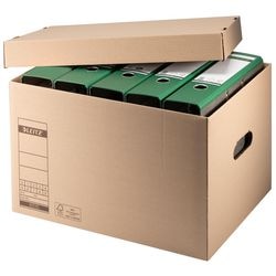 Scatola archivio leitz in cartone marrone