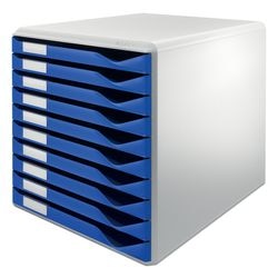 Cómoda Leitz 10 cajones gris azul