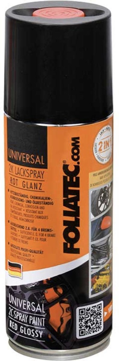 Vernice spray universale Foliatec 2c - nero lucido 1x400ml