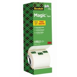 Cinta Scotch Magic 810 transparente 7 rollos + 1 gratis 19mm x 33m