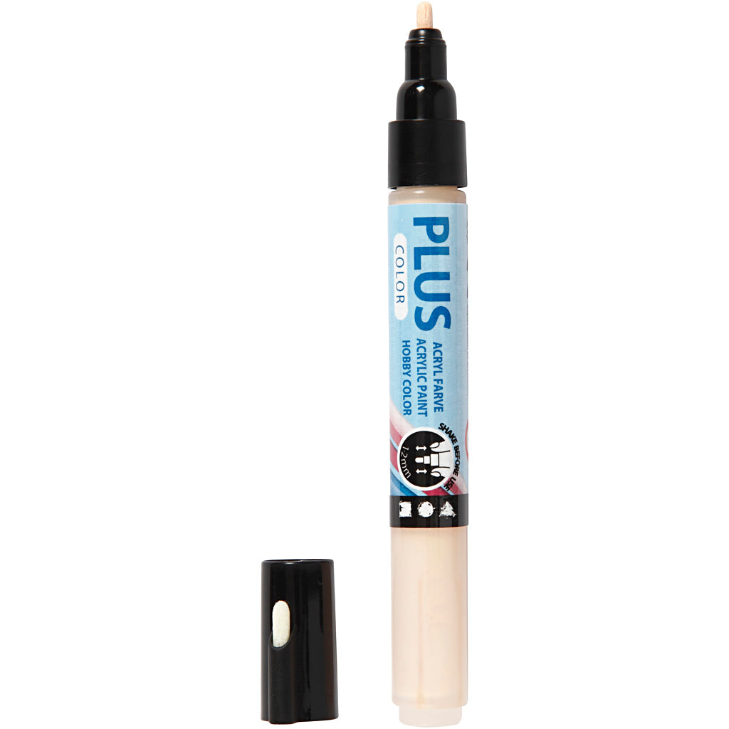Rotulador Plus color, l: 14,5 cm, ancho de trazo 1-2 mm, beige claro, 5,5 ml, 1 unidad