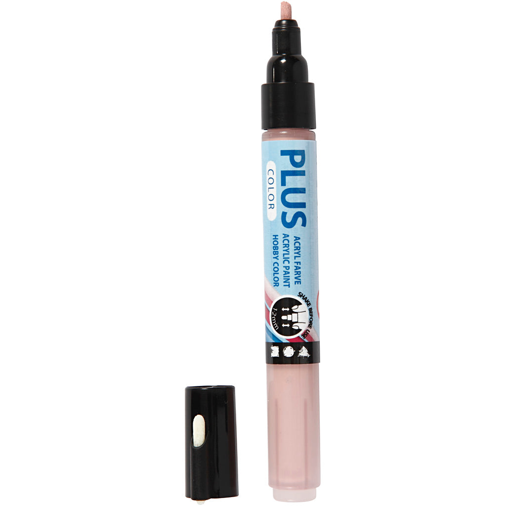 Rotulador Plus color, l: 14,5 cm, ancho de trazo 1-2 mm, rosa polvoriento, 5,5 ml, 1 unidad