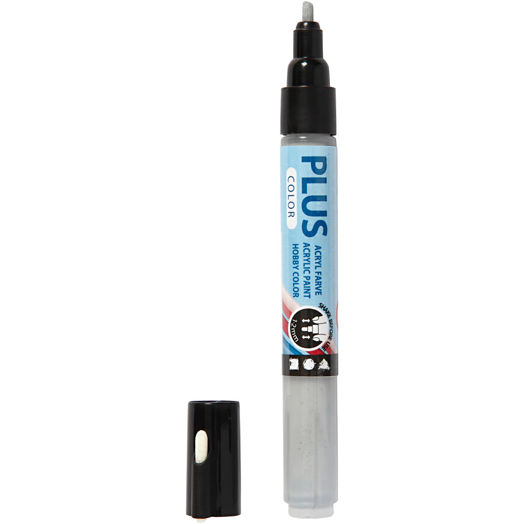 Rotulador Plus color, l: 14,5 cm, ancho de trazo 1-2 mm, gris lluvia, 5,5 ml, 1 unidad