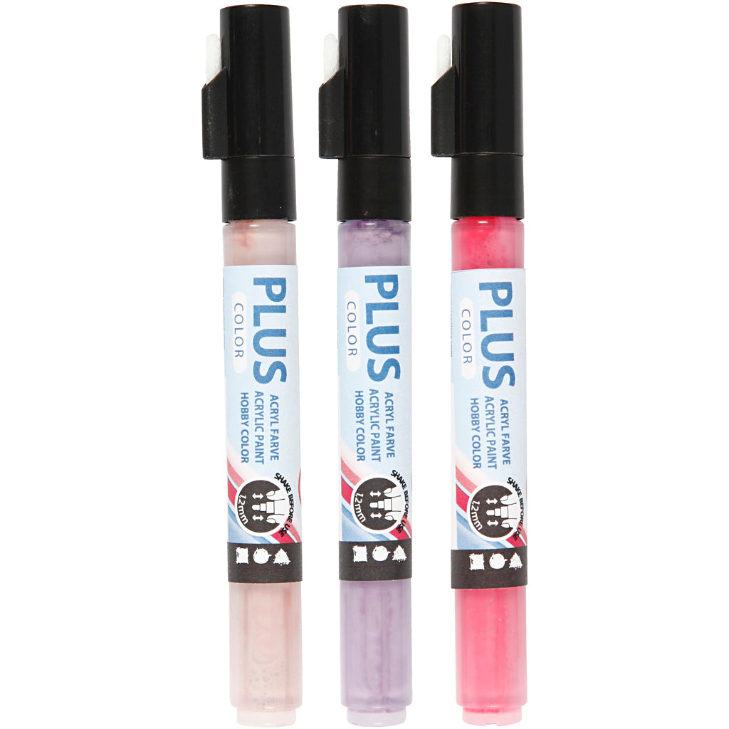 Presiones de pintura de color más - fucsia, rosa polvorienta, lila oscura