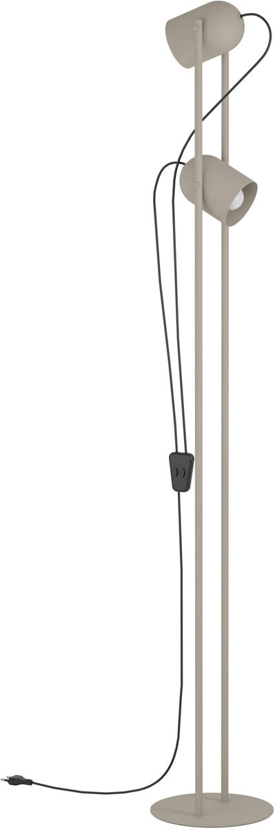 Eglo tilston vloerlamp - leeslamp - e14 - 142.5 cm - zandkleur beige crème - kantelbaar