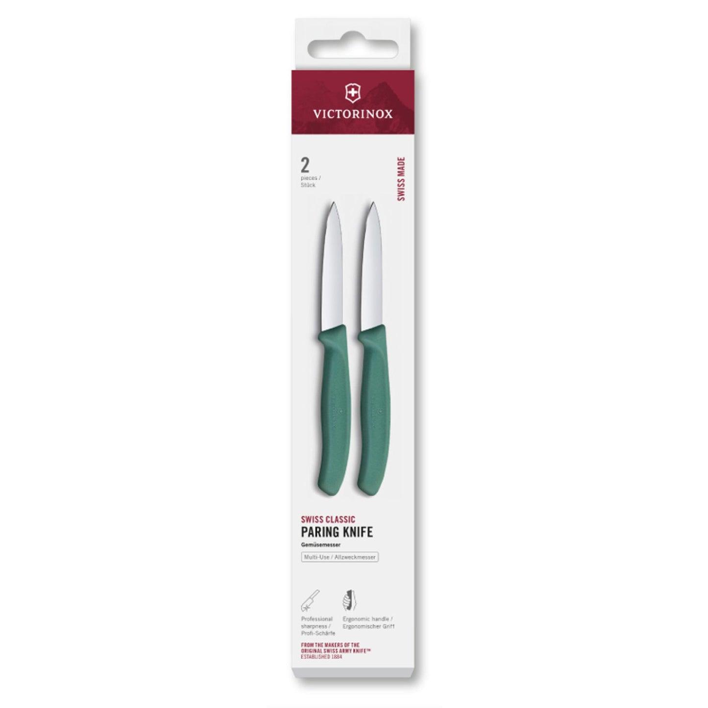Victorinox cuchillo pelador 2uds verde puntiagudo 8cm