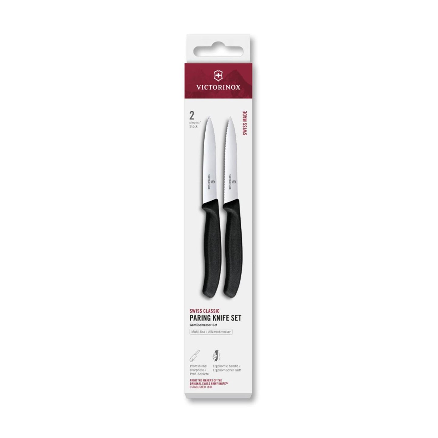 Coltello sbucciatore Victorinox 2 pezzi nero 10 cm