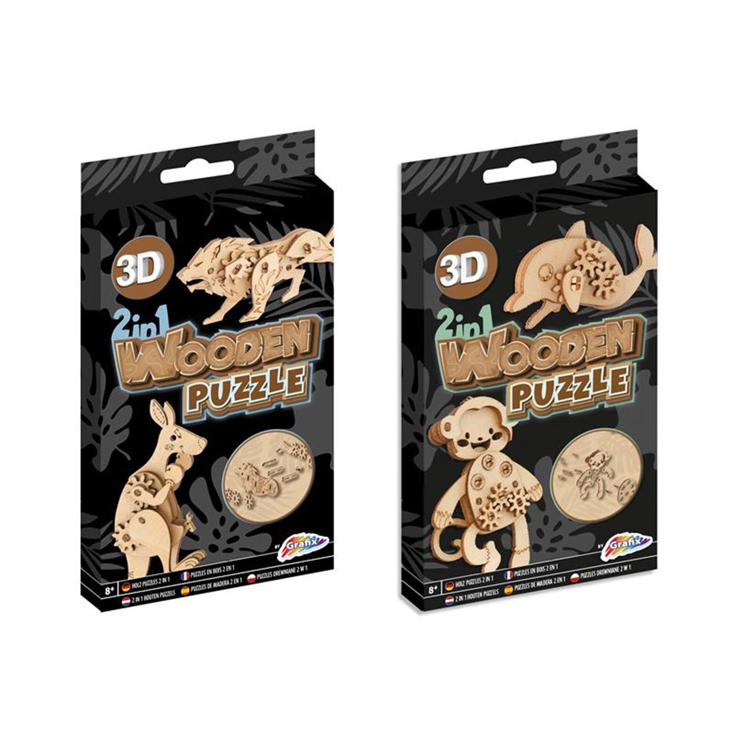 Kit de madera 2 en 1 rompecabezas 3D-Dolfin y AAP