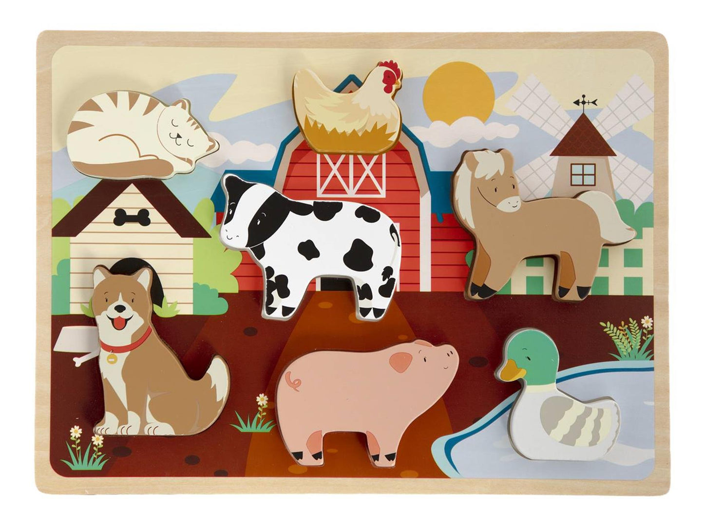Creative craft group wooden 3D puzzle farm - 7 pcs.