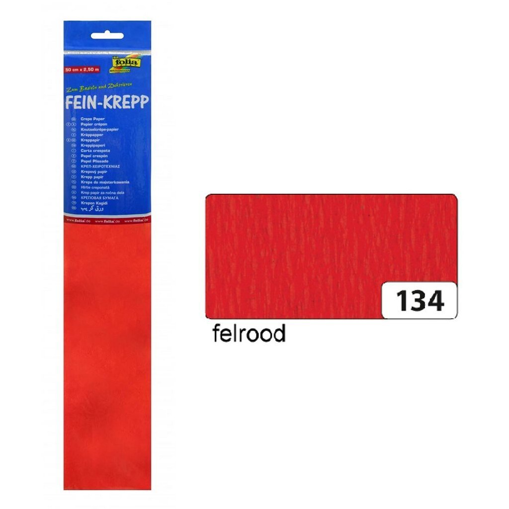 Folia folia fo-822134 papel crepe 50cmx2.5m contracción de 10 pliegues rojo