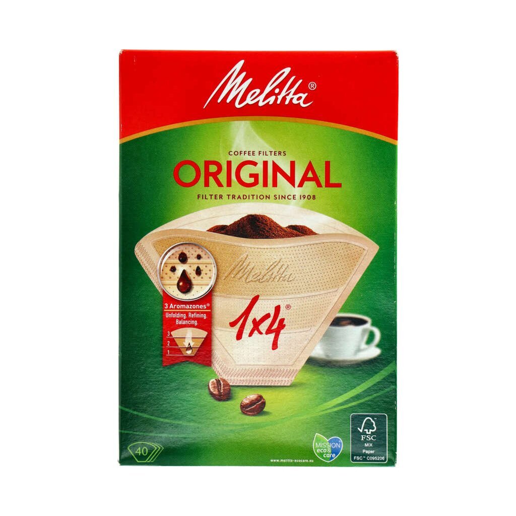 Melitta melitta filtros 1x4 40 piezas marrón