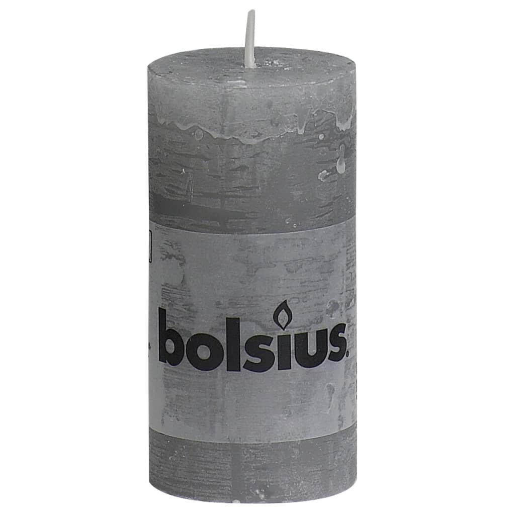 Bolsius Bolsius Velas rústicas 8 ST 100x50 mm de gris claro