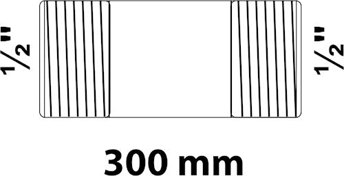 Niple para tubo de hierro forjado Kirchhoff, galvanizado, 1 2 x 300 mm, (23) - 989822555