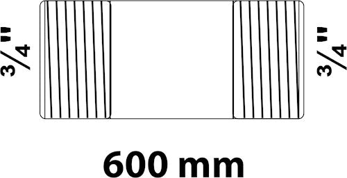 Kirchhoff smeedbare ijzeren pijpnippel, verzinkt, 3 4 x 600 mm, (23) - 989823955