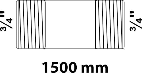 Kirchhoff smeedijzeren pijpnippel, verzinkt, 3 4 x 1500 mm, (23) - 989824255
