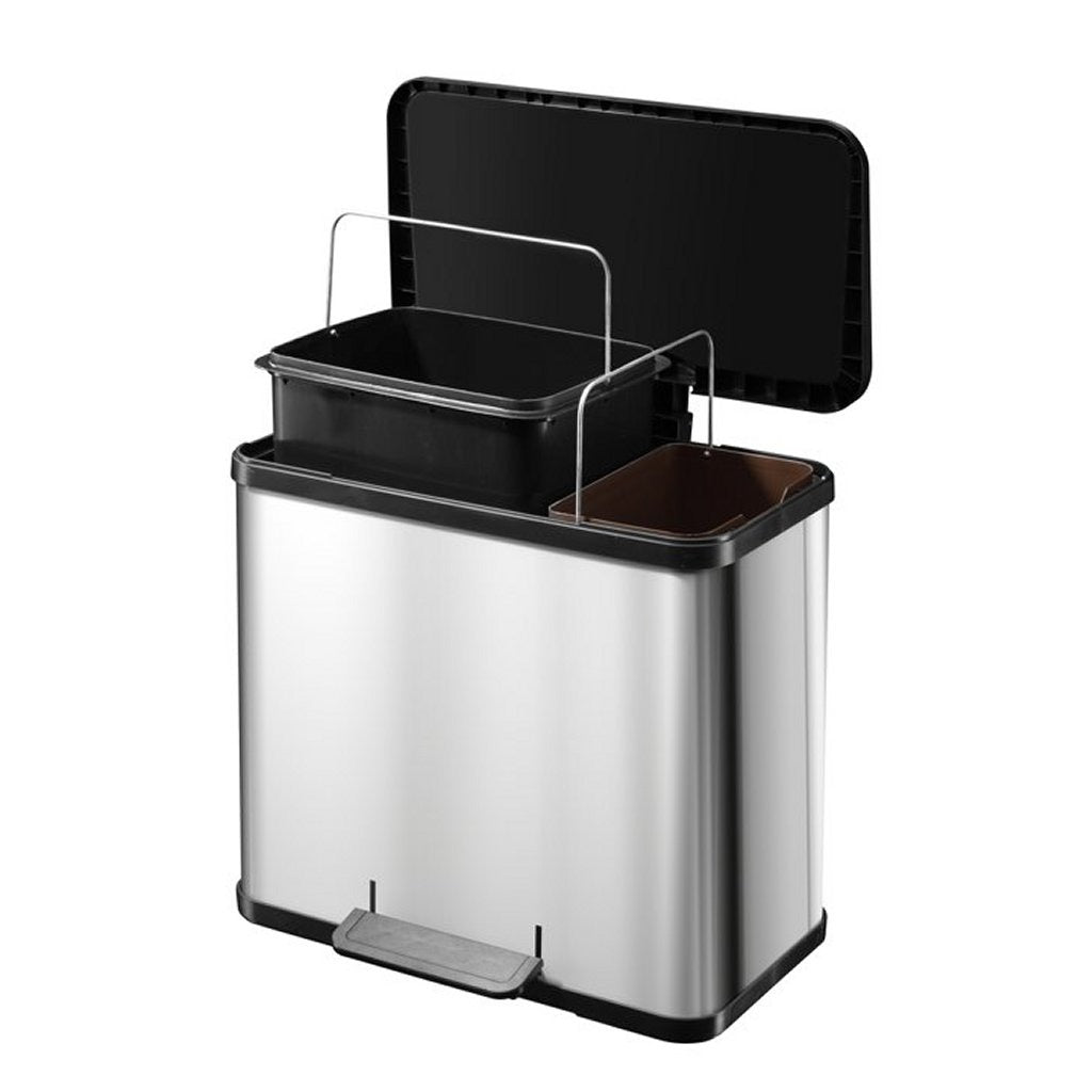 Hailo Hailo 0630-220 Öko Duo Plus Ledal Bucket 17+9L Silver de acero inoxidable
