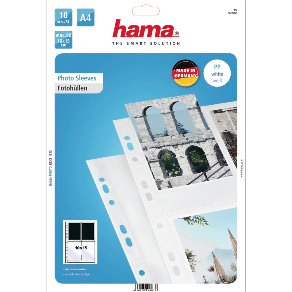 Hama fundas para fotos 10x15cm blanco 10 piezas