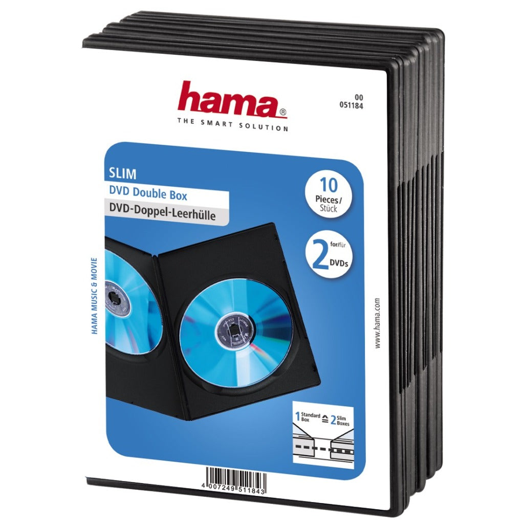 Hama DVD Slim Box Double Black 10 pezzi