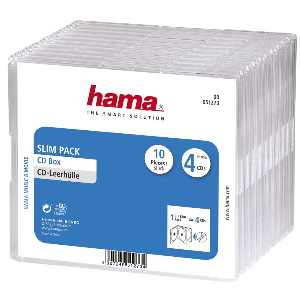 Scatole CD Hama #039;confezione slim #039;4 per 10