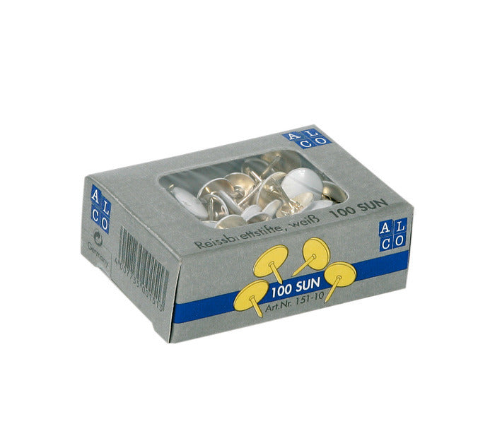 Alco Alco Al-151-10 PunAises Sun 9.5 mm Box de latón A 100 piezas blancas