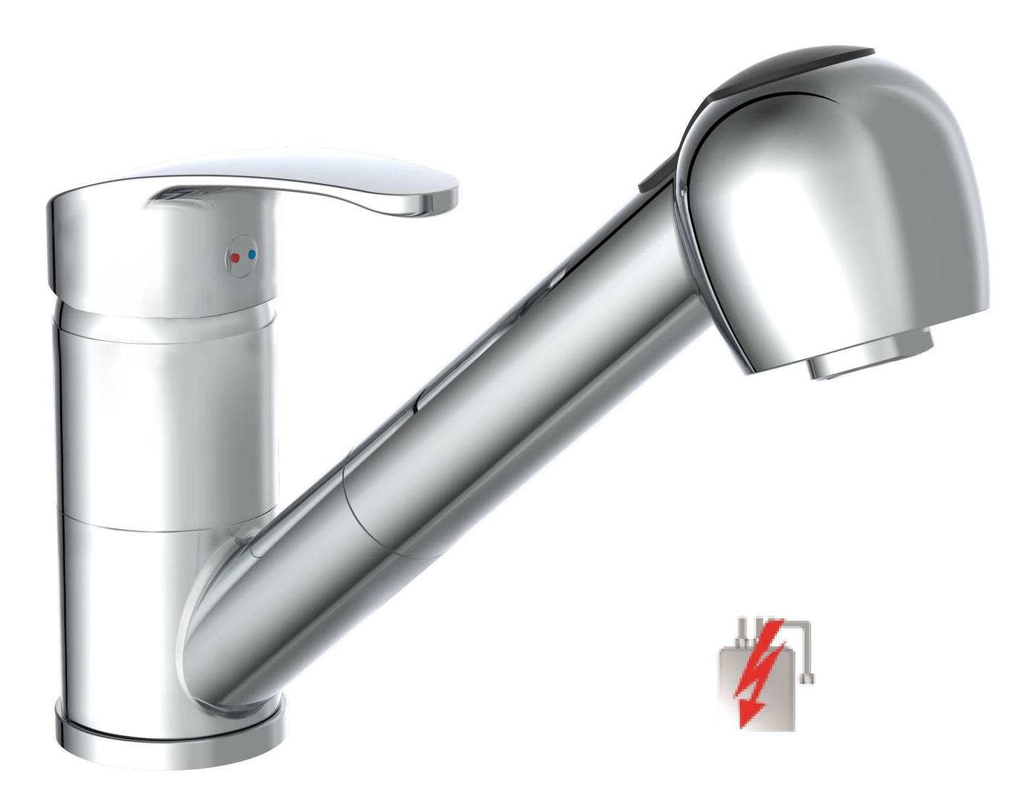 Schütte schütte un mixer button monouso beziani chrome -colored