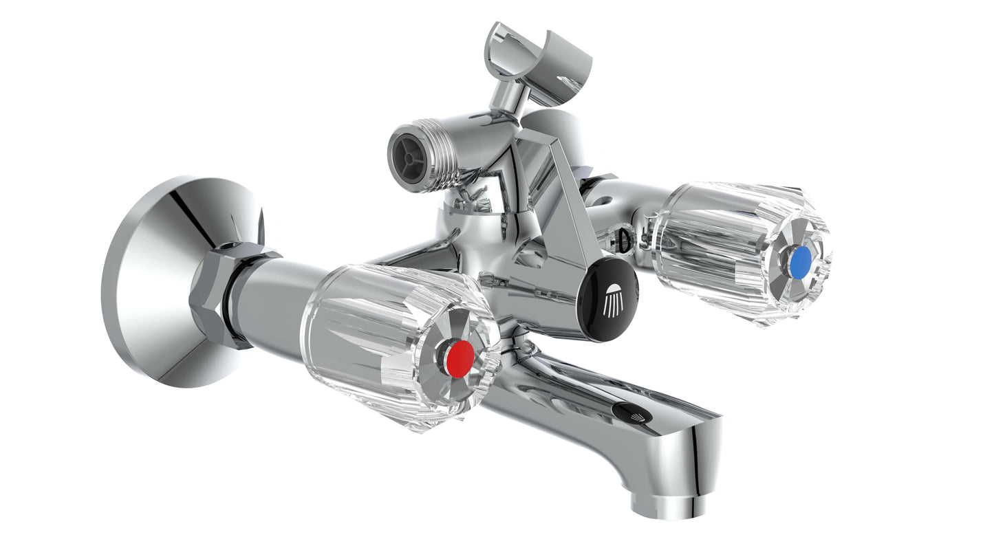 Schütte Schütte Badmengkraan Twee Bottons Savino Chrome -Colored