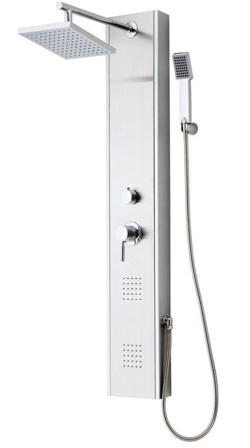 Panel de ducha Schütte Schütte con una mezcladora de botón Tahiti Acero inoxidable