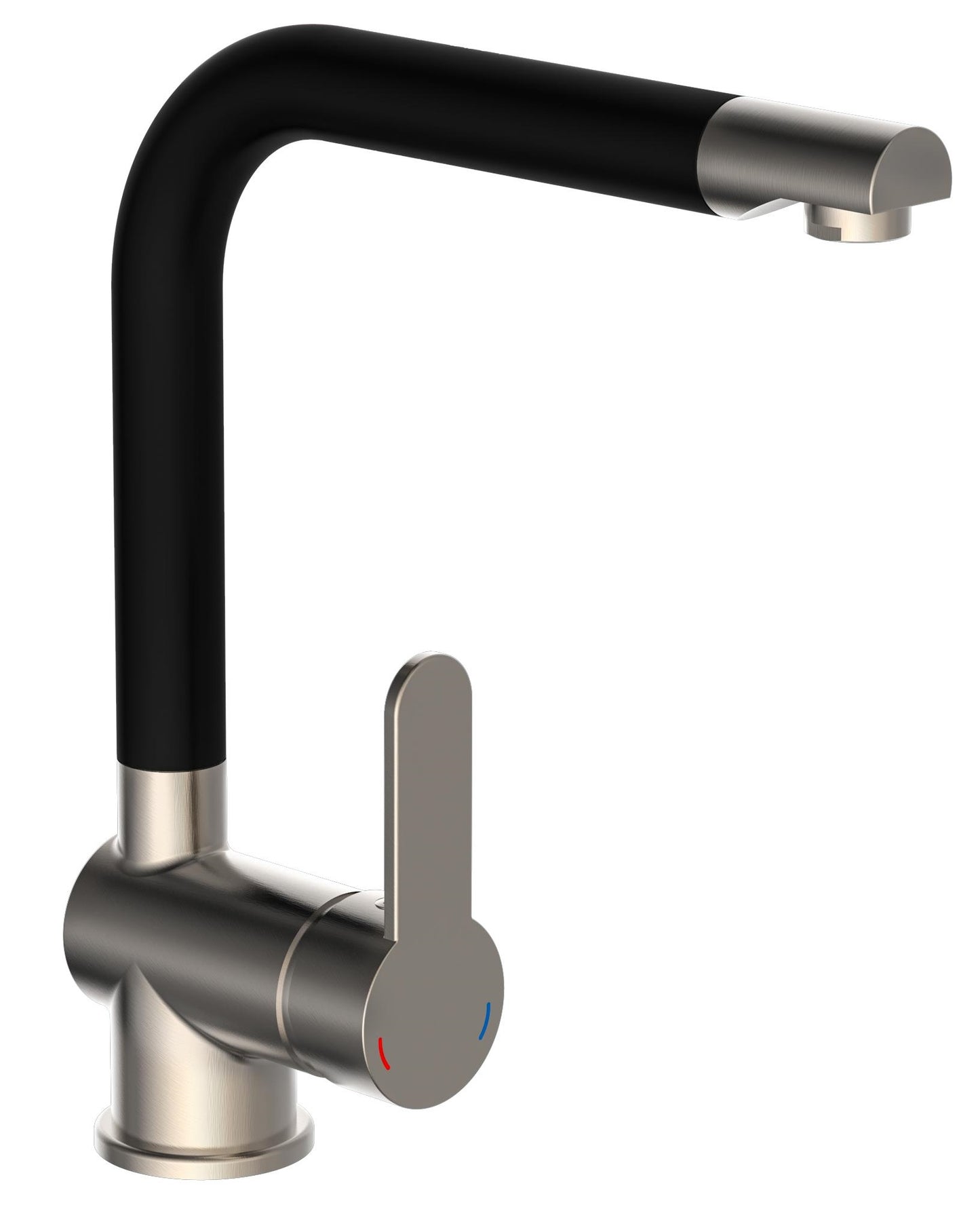 Schütte Schütte Un mezclador de botón Río acero inoxidable y negro mate