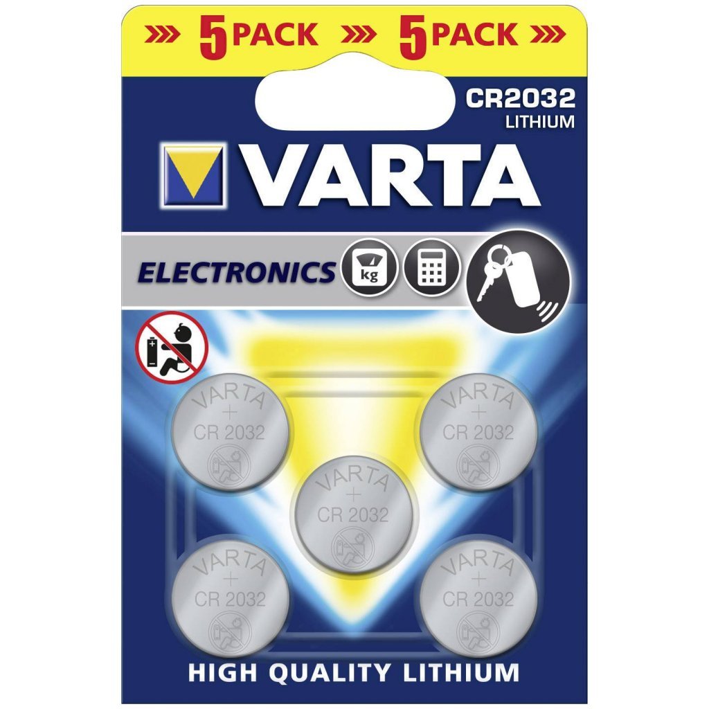 Varta CR2032 Botones de litio Batterías 5 piezas