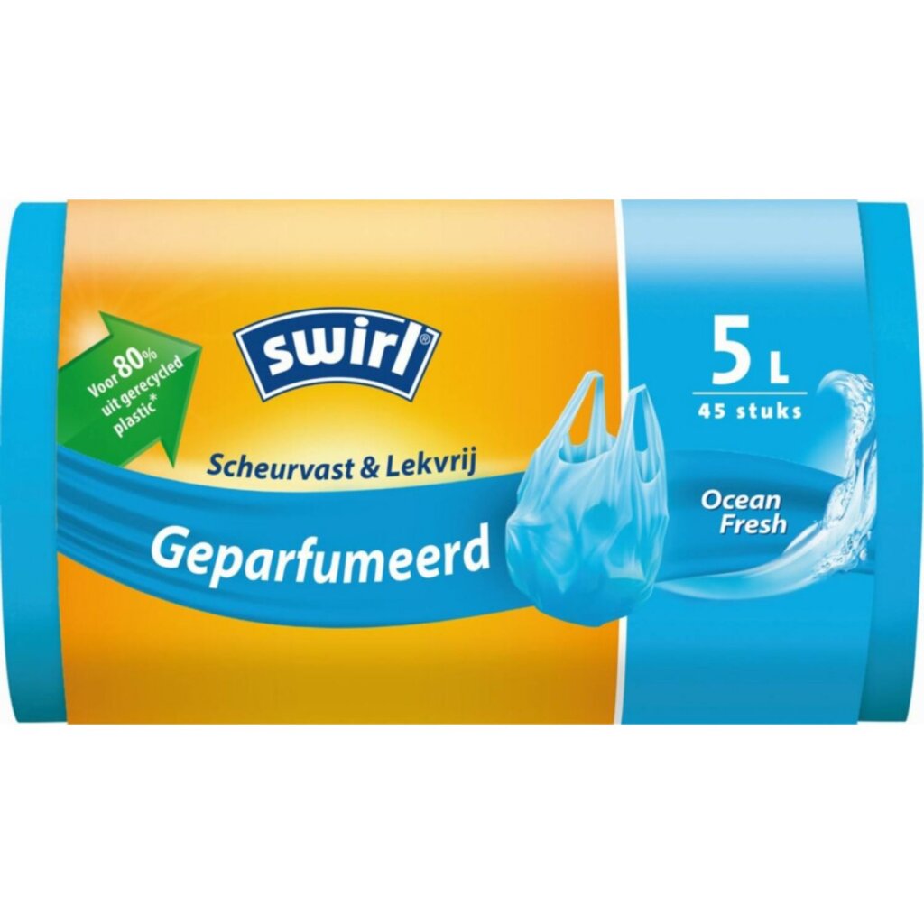 Remolino del pedal de remolino bolsillo de bolsillo perfumado océano fresco 5l 45 piezas