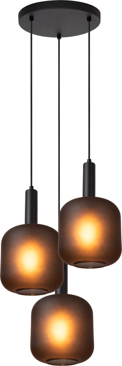 Lucide eloise - lampada a sospensione - ø 40 cm - 3xe27 - nero
