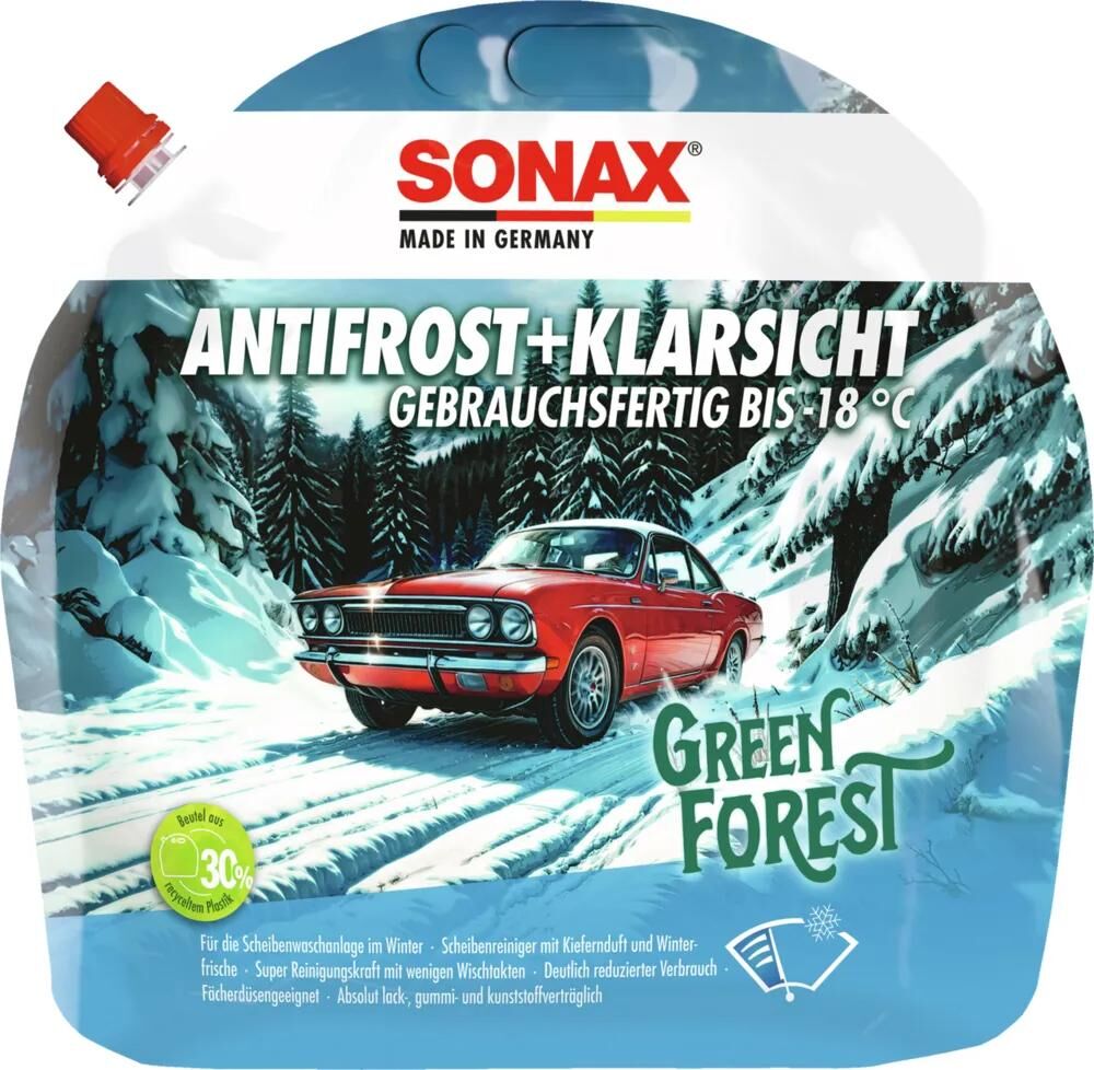 Protezione antigelo Sonax per parabrezza antigelo. antiruggine+trasparente 3l verde foresta
