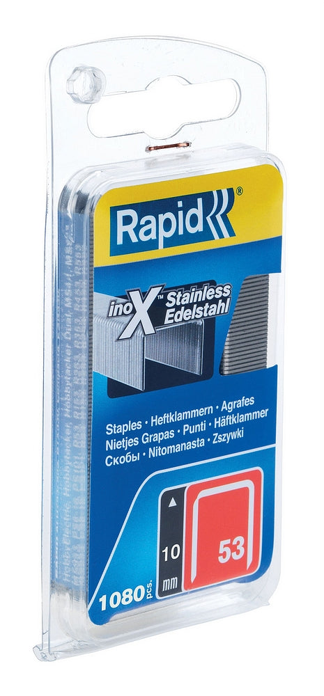 Rápido no. 53 grapas de alambre fino de acero inoxidable de 10 mm, 1.080 piezas - 40109511 - 40109511