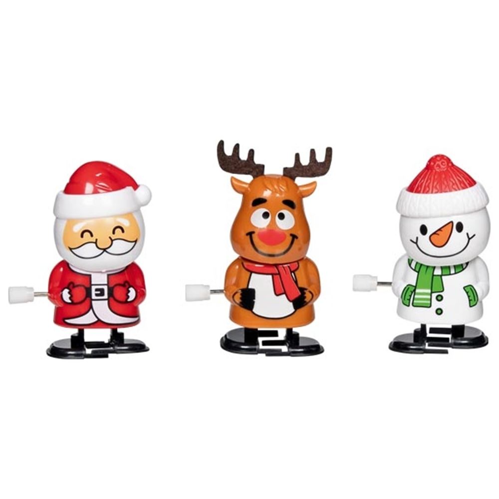 Figuras navideñas con motor de cuerda. 3 figuras.