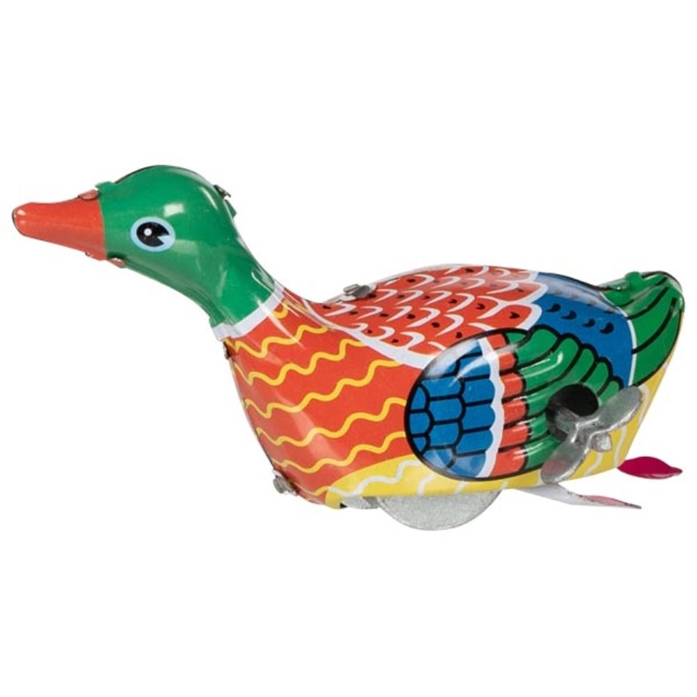 Pato de cuerda de hojalata. 10x4,5x5,5cm.