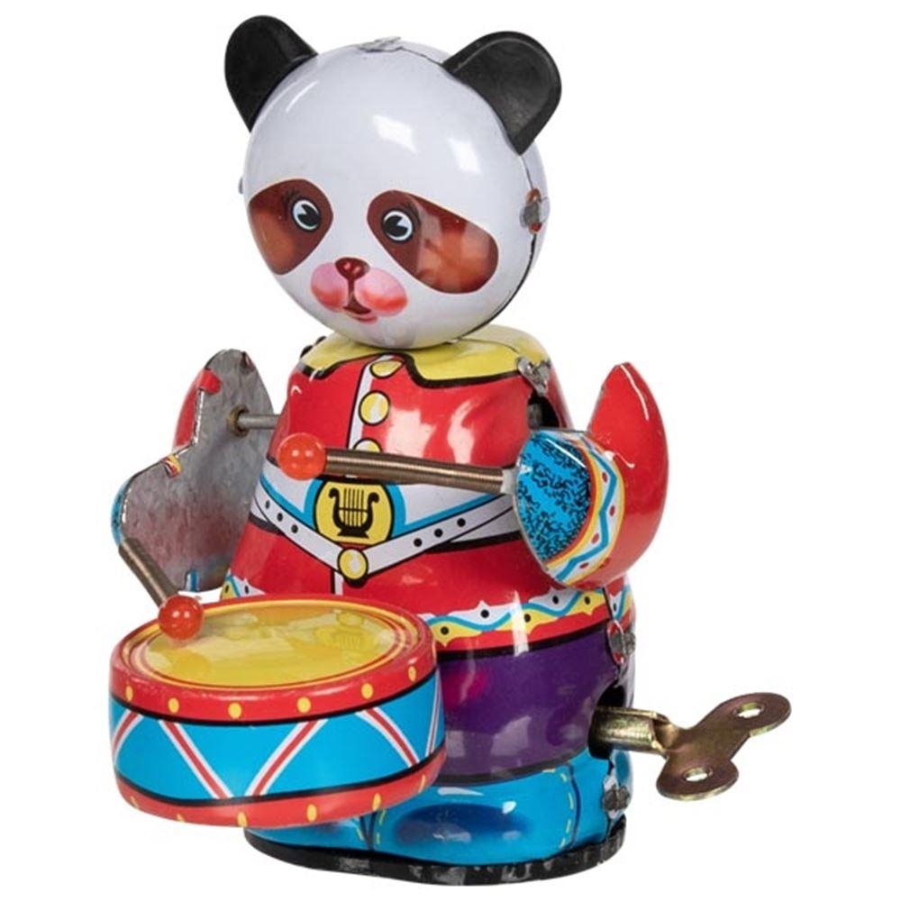 Orso panda con tamburo. 8x6x11 cm.